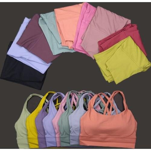 3.0 Nudity Sportswear Yoga Set Leggings And Sports Tops Fitness Suits Gym Clothing Yoga Bra+Leggings Running Tops Womens Tights