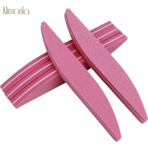 5Pcs/Lot Professional Pink Nail File 100/180 Grit Sponge Nail Buffer Willow Leaves Shape Nail Buffing Polish Tools Accessories