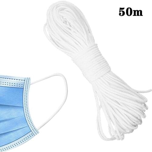1000m 3mm Elastic Rope for Mask Round Rubber Band String Mask Ear Cord Round Elastic Band DIY Clothing Craft Accessories