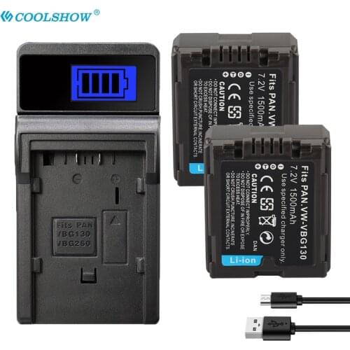 VW VBG130 Camera Battery For Panasonic SDR-H20 SDR-H28 SDR-H258 HDC-SD1 HDC-SX5 W28 VWVBG130 VW VBG070 VW VBG260 1500mah