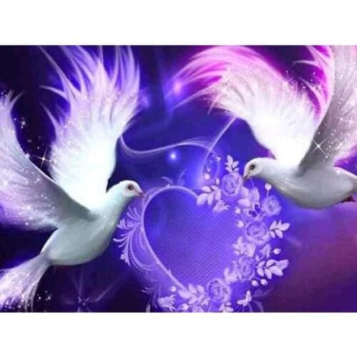 5D DIY Diamond Painting Love Full SquareRound Drill Diamond Embroidery Pigeon Mosaic Cross Stitch Animals Decoration Home