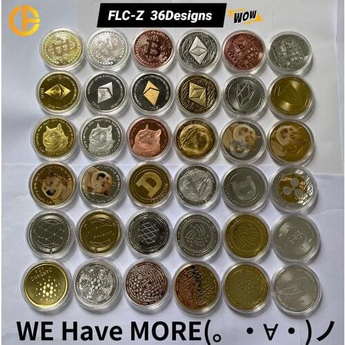 Bitcoin/Ethereum/Litecoin/Dash/Ripple/Monero/EOS Coin Metal Physical silver/Gold Ada Cardano Commemorative BTC Crypto Coins FLCZ
