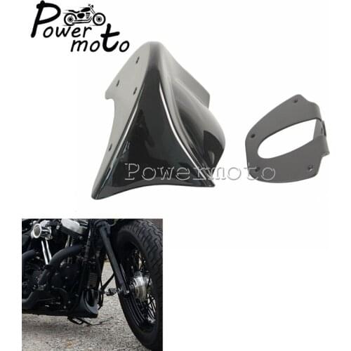 Black Motorcycle Lower Front Chin Spoiler Air Dam Fairing Cover Mudguard For Harley Dyna Fat Bob Wide Glide FXD 2006-2017