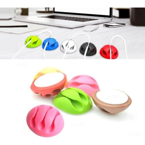 Wire Holder 2020 New Cable Winder Earphone Office Management Organizer Wire Self-Adhesive Desk Cord Holder Cable Clips 3 Slot