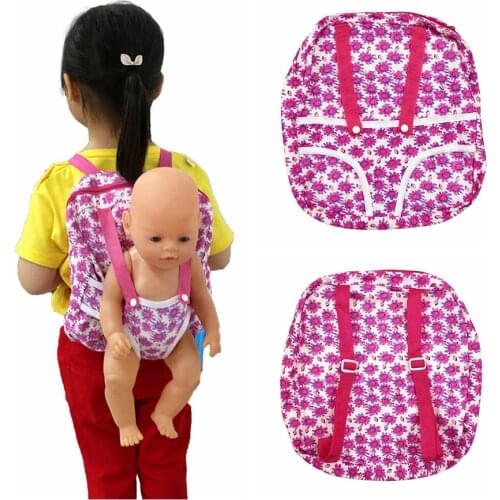 Children Kids Backpack & Doll Carrier Sleeping Bag For 18 inch Our Generation American Doll Gift for Girls Doll Accessories