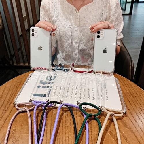 For Samsung A12 A32 A72 A22 A51 A71 A01 A10 A20 e s A30 A50 A70 S J4 Plus 2018 Crossbody Strap Cord Case Necklace Lanyard Coque