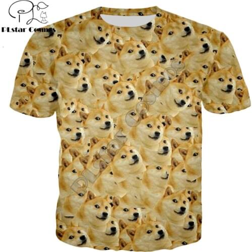 PLstar Cosmos Summer Fashion Men t-shirt Funny Head doge 3d t shirt God dog/shiba inu print Men Women Casual TShirt - Hoodies