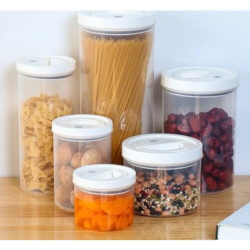 Sealed Jar Household Rice Transparent Nut Storage Jar Food Canister Grade Plastic Bottle With Lid Grain Storage Box Sugar bowl