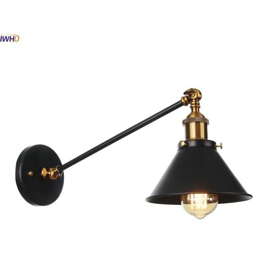 IWHD Single Arm Retro Wall Light Up And Down Bedroom Stair Loft Industrial Decor Vintage Wall Lamp Sconce LED Aplique Pared