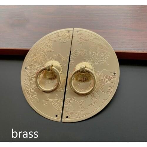 Chinese Retro Rond Copper Handles Cabinet Door Pulls Engrave Decoration Bronze Knob For Kitchen Wardrobe Colest Dia11,14,18,24CM