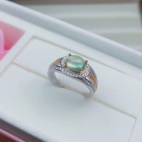 New style fashion grapestone ring real 925 silver natural gem grape color girl birthday gift soft character birthstone big sale