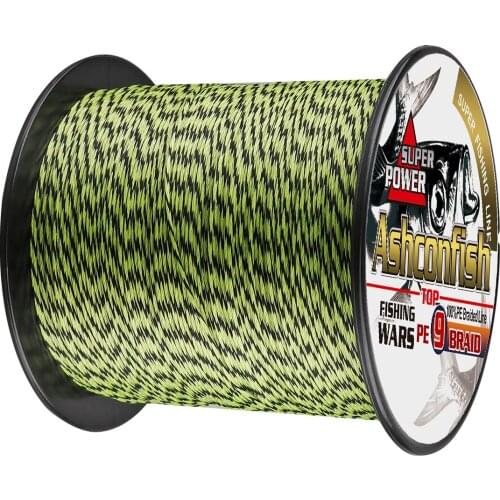 Ashconfish 500M 1000M PE Fishing Line 9 Strands Braided Fishing Line 15 20 25 30 35 40 50 60 70 80 90 100LB Multifilament cord