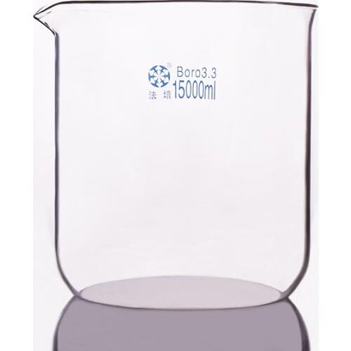 Beaker in low form,Capacity 15000ml,Outer diameter about 290mm,Height about 330mm,Laboratory beaker