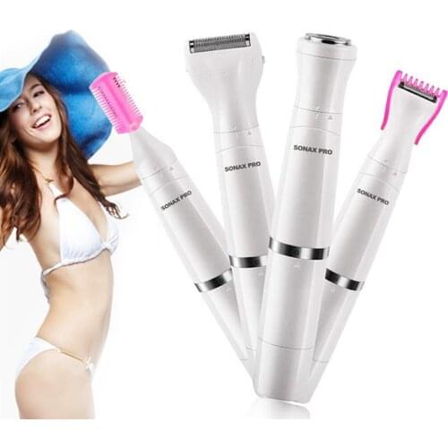 Multi-function Rechargeable Women Epilator Hair Removal Machine Hair Trimmer 4 In 1 Lady Shaver Razor Bikini Face Body Depilator