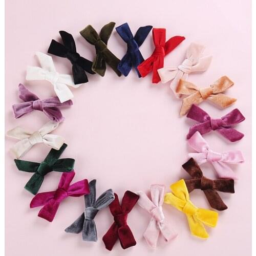Fashion Velvet Kids Girls Hair Clips Single Bows Baby Girls Hairpins Sweet Lovely Girls Bow Hair Barrettes New Baby Hair Bands