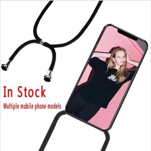 Soft Phone Case Lanyard Neck Strap Rope Cord for ZTE Blade V8 Lite Z17 Mini A610 Plus A612 V6 Max D6 X7 Z7 Nubia M2 Lite Cover