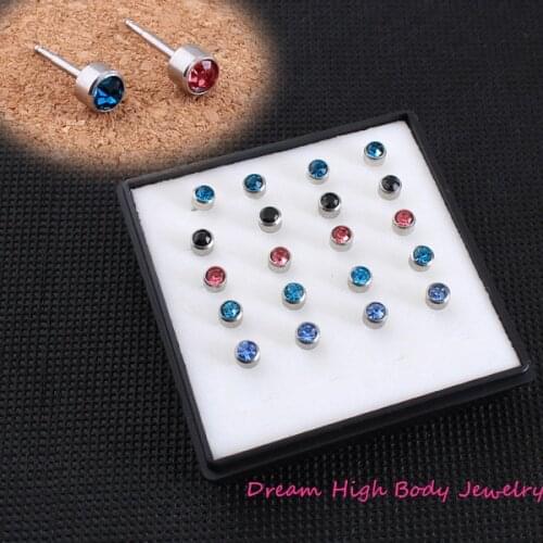 Piercing Tool Kit Ear Stud Piercing Gun for Piercer Ring 4mm Gem Mixed Colors 316l Stainless Steel Blue Red High Quality Medical