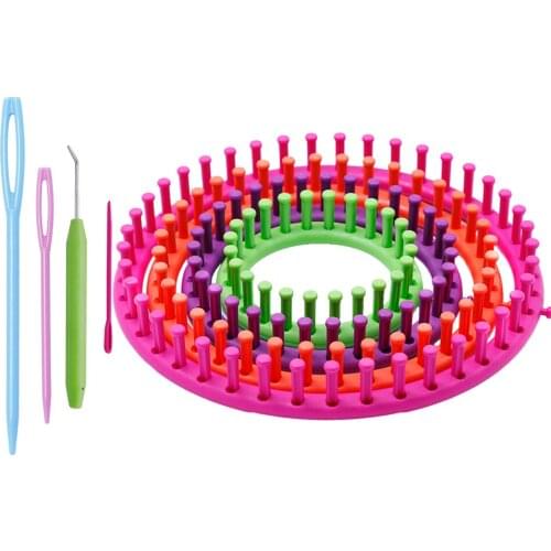 1Set Knitting Loom Set Long Knitting Board Weave Loom Craft Yarn DIY Tool with Crochet Hooks for Hat Scarf Shawl Sweater Knitter