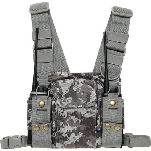 Airsoft Radio Shoulder Holster Vest Tactical Chest Harness Holder Chest Rig Vest for Hunting Paintball