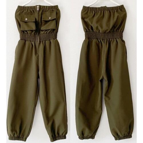 Mother Mom Daughter Clothes Matching Family Costumes Overalls Summer Tube Top Casual Pants Off Shoulder Rompers Outfits Jumpsuit