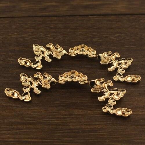 10pcs Oriental Lucky Cloud Connectors Pendant Charms Quality Brass Metal Gold Color DIY Wedding Hair Decora Jewelry Accessories