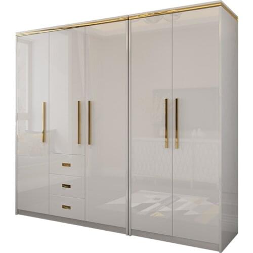 Simple small wardrobe wardrobe wearing mirror combination Simple bedroom paint locker