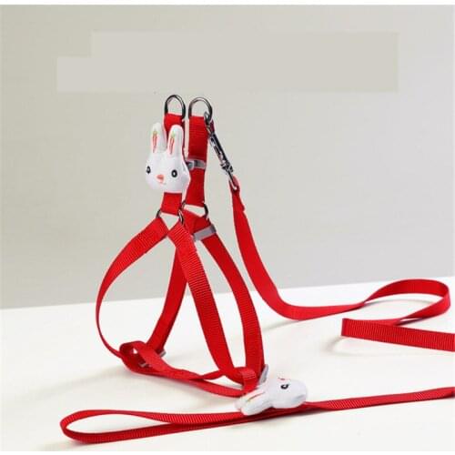 Lovely Dog Cat Harness Leash Set Adjustable Cute Rabbit Pet Harnesses for Small Medium Dogs Leashes Walking Dog Supplies