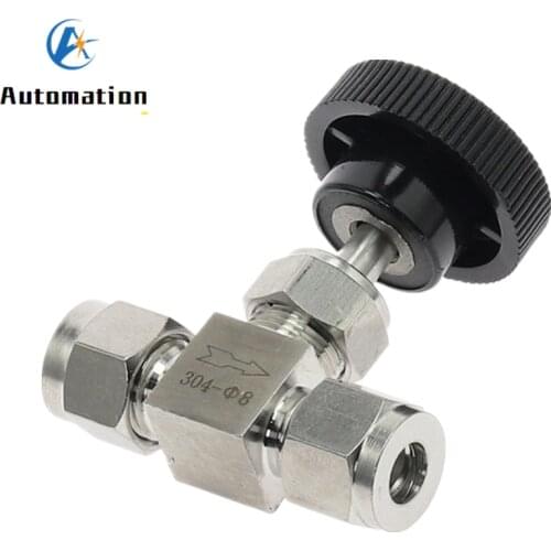 Adjustable needle valve OD 3 4 6 8 10 12 14mm 1/8" 1/4" 3/8" 1/2" Compression Double Ferrule Tube stainless steel 304