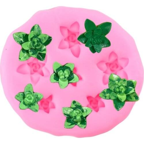 Succulent Plants Silicone Molds Flower Cupcake Topper Fondant Cake Decorating Tools DIY Candy Polymer Clay Chocolate Moulds