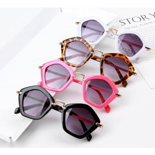 2021 New Sunglasses Polygonal Children Gift Metal Children Personality Fashion Sunglasses For Kids KS037