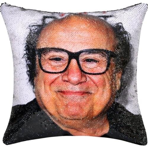 Super Shining Reversible Color Changing Pillow Case Magical Danny Devito Cushion Cover With Sequins Pillow Cover 40x40cm