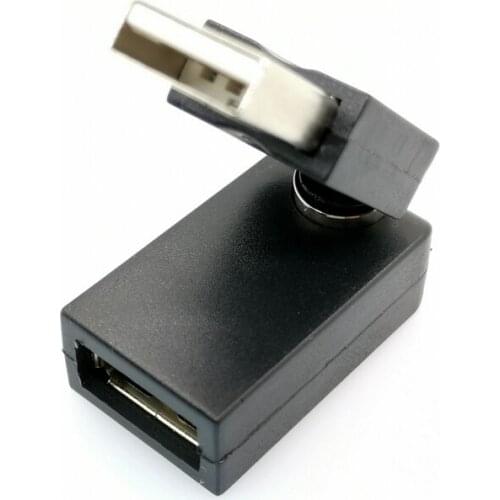 USB 2.0 A Male to Female Extension Cable 90 Degree Right Angle Adapter Plug 360 Degree Rotation Angle Extension cable Adapter