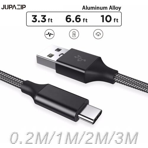 JUPAZIP USB C Cable For Xiaomi Redmi Note 10 USB Type C 3A Fast Phone Charging Cord For Huawei P40Pro Type C Charger Cable USB C