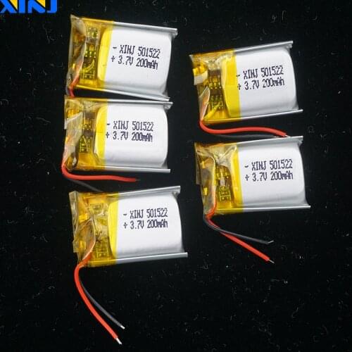 XINJ 5pcs 3.7V 200 mAh 501522 Lithium Polymer Battery Lipo Cell For DIY MP3 MP4 Music Player GPS Sat Nav Car DVC Camera