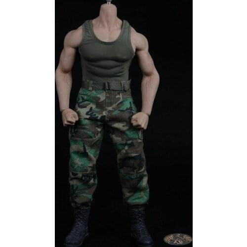 XRF XM01B 1/6 Scale Mens Camo. Vest Pants Clothing Sets Clothes Suits Fit 12inches M34 M35 Muscle Body Figure