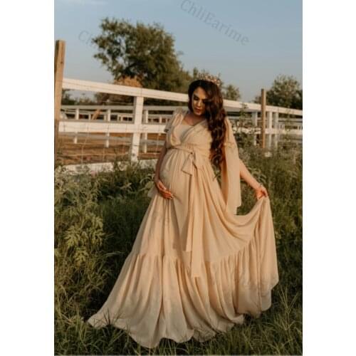 Ladies Chiffon Lace-up Long Mopping Bathrobe