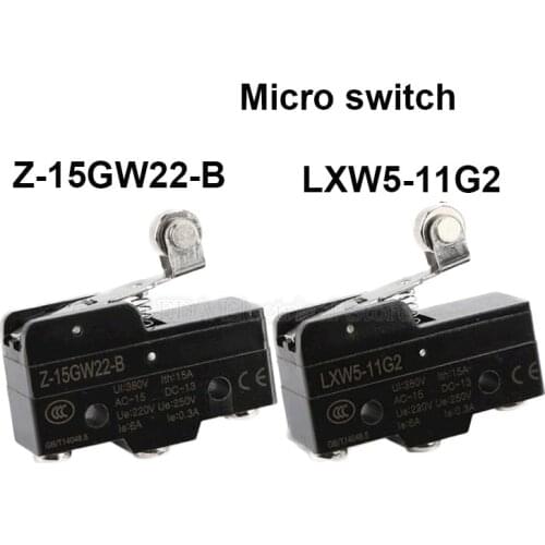 1Pcs LXW5-11G2/Z-15GW22B 15A 380V 1NO 1NC Micro Switch Small Metal Rolling Travel Switch With Handle
