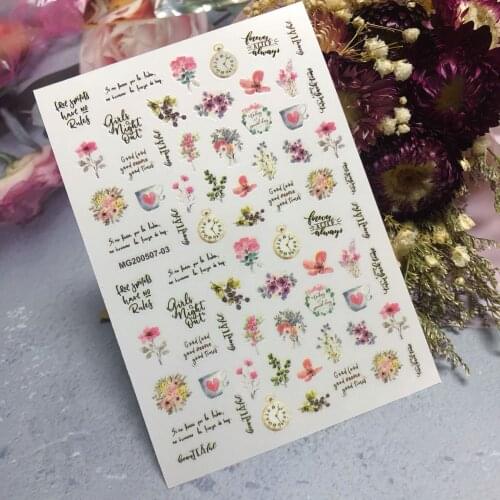 1 piece of 3D nail sticker flower design DIY tips nail art decoration packaging self-adhesive transfer decal slider