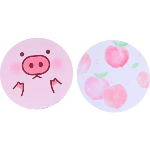 1PC Cute Fruit Mouse Pad Round Mat Soft thick lemon peach Summer