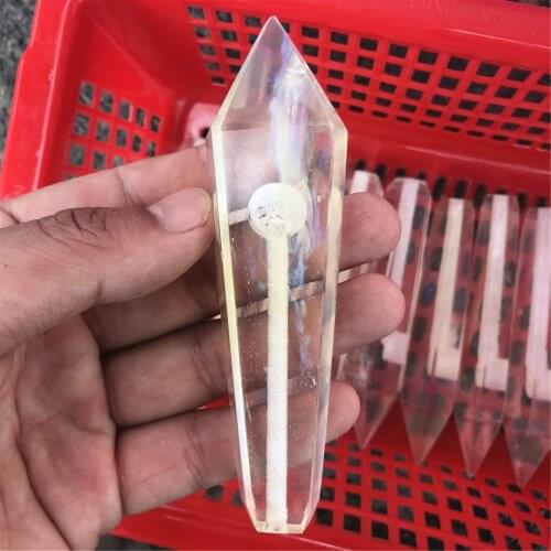 1pc Yellow Meilting Stone crystal quartz tube synthetic quartz crystal pipe
