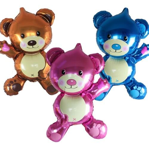 10pcs/lot mini Giant Teddy Bear Helium Foil balloons Kids Birthday Party Decorations Weddding Party Suppliers Inflatable Toys