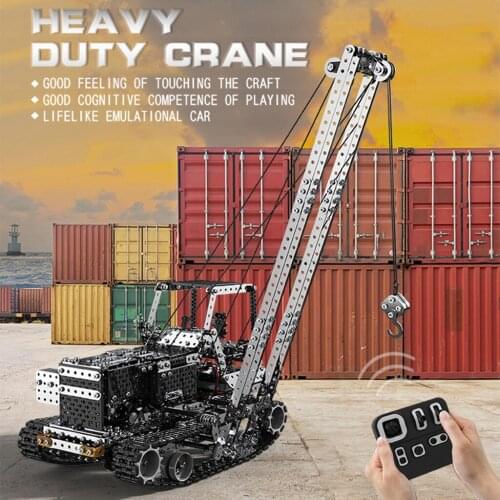 1745pcs Remote Control Car Building Blocks Stainless Steel Assembly 10 Channel 2.4G RC Crane Educational Toy for Boys