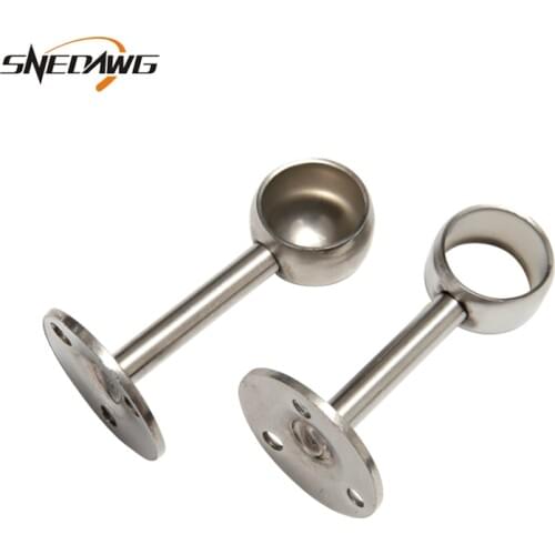 2pcs 16/19/22/25/32mm Flange Bracket Hange Clothes Rod Seat Hanger Pipe Bracket Stainless Steel Closet Rod Flange Pipe Bracket
