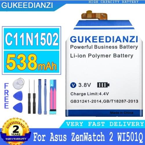 538mAh GUKEEDIANZI Battery C11N1502 for Asus Zenwatch 2 WI501Q 0B200-01630000 ZenWatch2 Watch