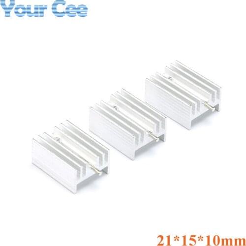 50 pcs Cooling Fin Heatsink Aluminum Heat Sink Radiator Cooler for IC Chip LED 21*15*10mm with pin 21X15X10mm