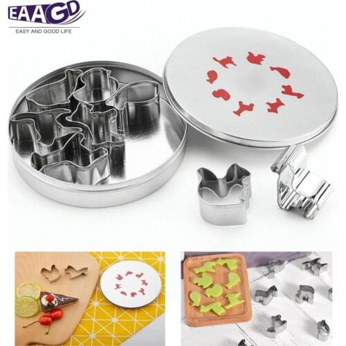 8Pcs/Set Plain Edge Animal Cutters in Assorted Animal Shapes Stainless Steel Cookie Cake Cutter Mold