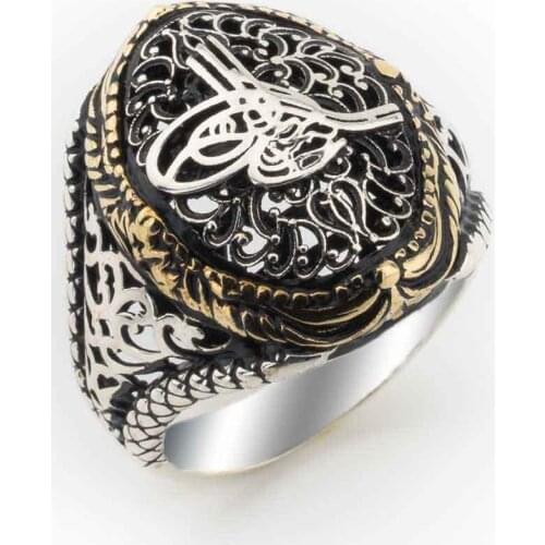 925 sterling Silver Ottoman Tuğralı Male Ring