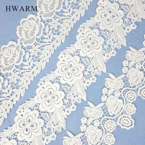 Dress Accessories Home Decoration White African Lace Fabric Ribbon Water Soluble Embroidery Milk Silk Wedding Skirt Sewing Trim