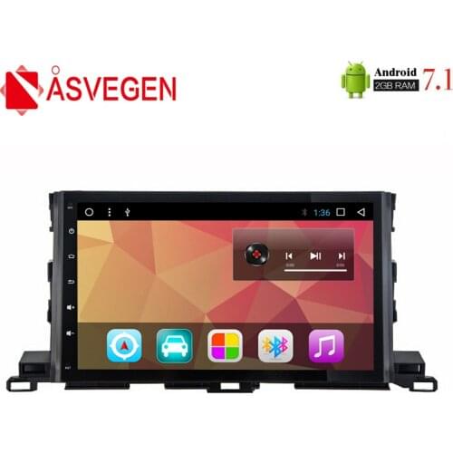 Asvegen Car Auto Radio For Toyota Highlander 2015-2017 Android 7.1 Quad Core Car GPS Navigation Stereo Audio Multimedia Player