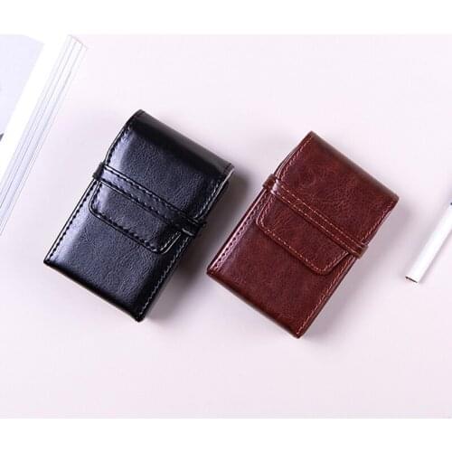 Cigarette Case Lighter Holder Tobacco PU Leather Nice Gift Smoker Smoke Tools Cigar Case Men Supplies Retro Waist Bag